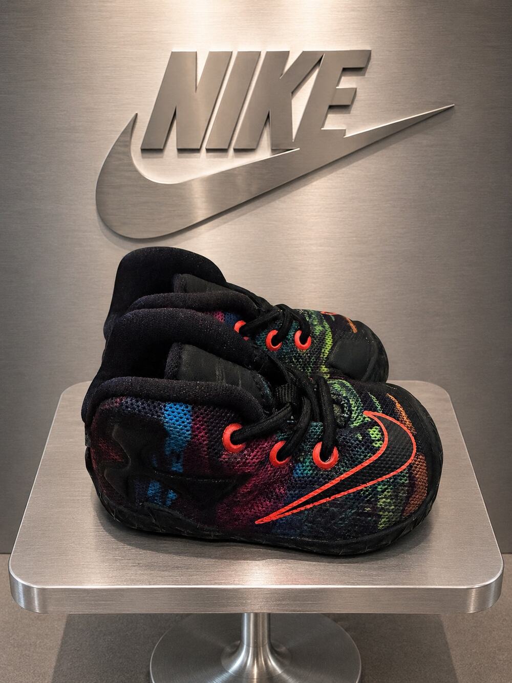 Nike LeBron XIII Infant Crib Basketball Shoes Black Multicolor 2C 808712-008